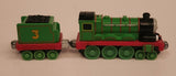 2009 Mattel Gullane Thomas The Train & Friends Take n Play #3 Henry With Henry's Tender Coal Car Green Magnetic Die Cast Toy Vehicle Set T0200
