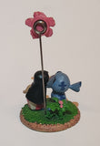 Disneyland Resort Disney Parks Authentic Original Lilo Kissing Stitch Below Pink Flower 5 1/4" Resin Ornament