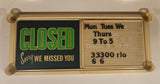 Open Closed Green and White Sliding 9 3/4" x 22" Suction Cup Plastic Double Sided Sign with Letters