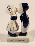 Vintage Delft Blue Holland Hand Painted Kissing Couple Boy and Girl 4" Tall Porcelain Figurine