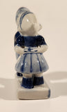 Vintage Delft Blue Holland Hand Painted Kissing Couple Boy and Girl 2 3/4" Tall Porcelain Figurine