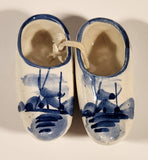 Delft Blue Holland Windmill Decor 2" Long Ceramic Clog Shoes Set