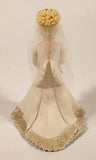 Kneaded Angels Carol Graziano Blonde Bride with Veil Holding Flowers in White Dress Polymer Clay Wedding Cake Topper