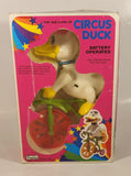 1982 Botoy Circus Duck Riding on Tricycle Battery Operated Plastic Toy in Box