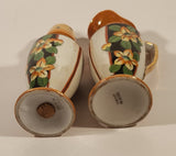 Vintage Japanese Orange Peach Lustreware Creamer Jug and Sugar Shaker Porcelain Muffineer Set