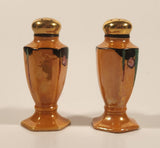 Vintage Japanese Orange Peach Lustreware Porcelain Salt and Pepper Shaker Set