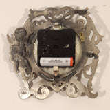 Sun Cherub Angel Battery Operated Ornated Pewter Clock