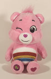 2024 TCFC Care Bears Basic Fun Sparkle Cheer Bear Rainbow Pink 10" Stuffed Plush Toy