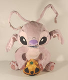 Disney Lilo & Stitch Halloween Angel Stitch Holding Orange Pumpkin Jack-O-Lantern 20" Stuffed Plush Toy