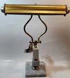 Vintage Italian Marble and Brass Piano Banker's Lamp