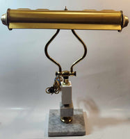 Vintage Italian Marble and Brass Piano Banker's Lamp