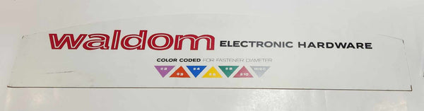 Rare Waldom Electronic Hardware Color Coded For Fastener Diameter Large 47 1/4" Double Sided Thin Wood Store Sign