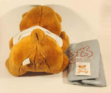 Vintage 1989 Zeller's Zeddy Brown Teddy Bear Mascot 14" Stuffed Plush Toy with Original Bag and Sticker