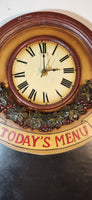 Today's Menu Chalkboard Style 15 3/4" x 23 1/2" Arched Wood Wall Plaque Clock