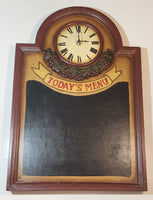 Today's Menu Chalkboard Style 15 3/4" x 23 1/2" Arched Wood Wall Plaque Clock