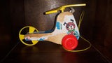 1970 Fisher Price Mini Copter Helicopter Wood Pull Toy - Treasure Valley Antiques & Collectibles