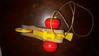 1970 Fisher Price Mini Copter Helicopter Wood Pull Toy - Treasure Valley Antiques & Collectibles