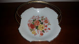 Collectible Floral Pattern Candy Dish with Metal Holder - Treasure Valley Antiques & Collectibles