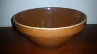 Vintage Brown-Tone Stoneware Pottery Bowl - Treasure Valley Antiques & Collectibles