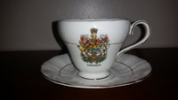 Vintage Royal Adderley Canada Souvenir Tea Cup & Saucer Coat of Arms - Treasure Valley Antiques & Collectibles