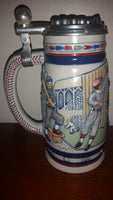 1984 Avon 1900-1980 Baseball History Lidded Beer Stein - Ceramarte Brazil - Treasure Valley Antiques & Collectibles