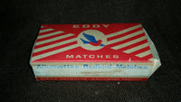 Vintage 1960-70s Eddy Redbird Matches Cardboard Advertising Empty Box Center Logo - Treasure Valley Antiques & Collectibles