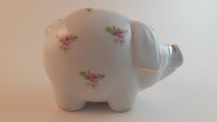 Rare Handmade RGK Porcelain Pig with Floral Decor and Gold Trim Leander 1946 Boheme Czech Republic - Treasure Valley Antiques & Collectibles