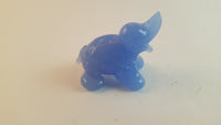 Vintage Blue Elephant Mammoth Glass Charm Miniature Figurine - Treasure Valley Antiques & Collectibles