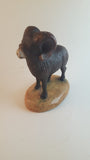 Vintage Ceramic Mounted Ram Figurine Hand Painted - Treasure Valley Antiques & Collectibles