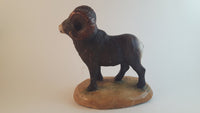 Vintage Ceramic Mounted Ram Figurine Hand Painted - Treasure Valley Antiques & Collectibles