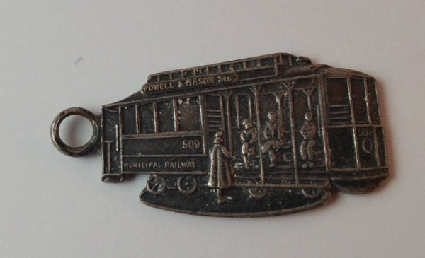 Vintage Powell & Mason Sts 509 Municipal Railway San Francisco California Key Chain Necklace Pendant - Treasure Valley Antiques & Collectibles