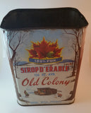 Vintage 1950-1960s Old Colony 136 oz Maple Syrup Tin Great Graphics - Treasure Valley Antiques & Collectibles