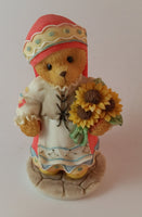 Cherished Teddies Girl Holding Flowers Figurine Russia "From Russia, With Love" - Treasure Valley Antiques & Collectibles