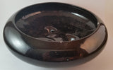 1970s Haeger Pottery Tri Footed Black Glazed Bulb Planter Bowl Mold 8443 USA - Treasure Valley Antiques & Collectibles