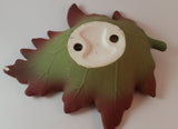 Retired Partylite Whispering Leaves Autumn Green Red Leaf Tealight Candle Holder - Treasure Valley Antiques & Collectibles
