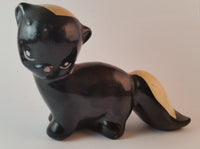 Vintage 1950s Ceramic Skunk Figurine California Pottery - Treasure Valley Antiques & Collectibles