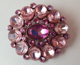 Vintage Pink Rhinestone Brooch Pin - Treasure Valley Antiques & Collectibles