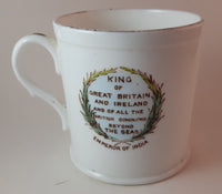 Antique 1902 Harrods England The Foley China Coronation Mug Cup - Treasure Valley Antiques & Collectibles