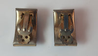 Vintage 1960s Blue Marbled Gold Tone Clip On Earrings - Treasure Valley Antiques & Collectibles