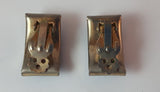 Vintage 1960s Blue Marbled Gold Tone Clip On Earrings - Treasure Valley Antiques & Collectibles
