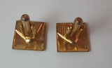 Vintage Gold Tone Cuff Links - Treasure Valley Antiques & Collectibles