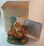 Cherished Teddies Girl On Bench With Pumpkin Figurine Cathy - Treasure Valley Antiques & Collectibles