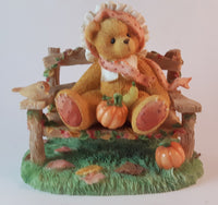 Cherished Teddies Girl On Bench With Pumpkin Figurine Cathy - Treasure Valley Antiques & Collectibles