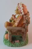 Cherished Teddies Girl On Bench With Pumpkin Figurine Cathy - Treasure Valley Antiques & Collectibles