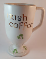 Set of 2 1950s White Wade Ireland Porcelain Irish Coffee Mug with Gold Trim and Lettering - Treasure Valley Antiques & Collectibles
