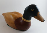 Vintage Hand Painted Hand Carved Wooden Drake Mallard Duck Decoy - Treasure Valley Antiques & Collectibles