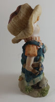 Vintage Cute Farm Girl Resin Figurine - Sabre of Montreal - Treasure Valley Antiques & Collectibles