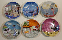Vintage Cafe Pattern Girls Cup & Saucer Set of 6 in Box - Treasure Valley Antiques & Collectibles