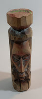 Vintage 1970s Hand Carved Wood Tiki Totem Head - Treasure Valley Antiques & Collectibles