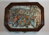 Rare 1970s Anton Pieck 3D Decoupage of Sir Pepper Design Wooden Music Box